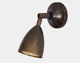 Lainio Small Vintage Brass Wall Spotlight