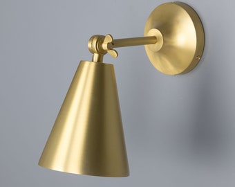 Moya Vintage Adjustable Brass Cone Wall Light