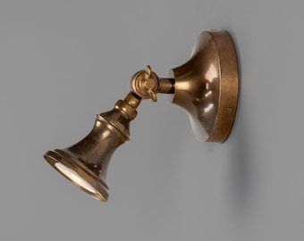 Accra Traditional Adjustable Brass Wall Spotlight 5.5" IP20