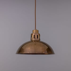 Paris Vintage Industrial Brass Pendant Light 11.8'' 30cm Antique Brass