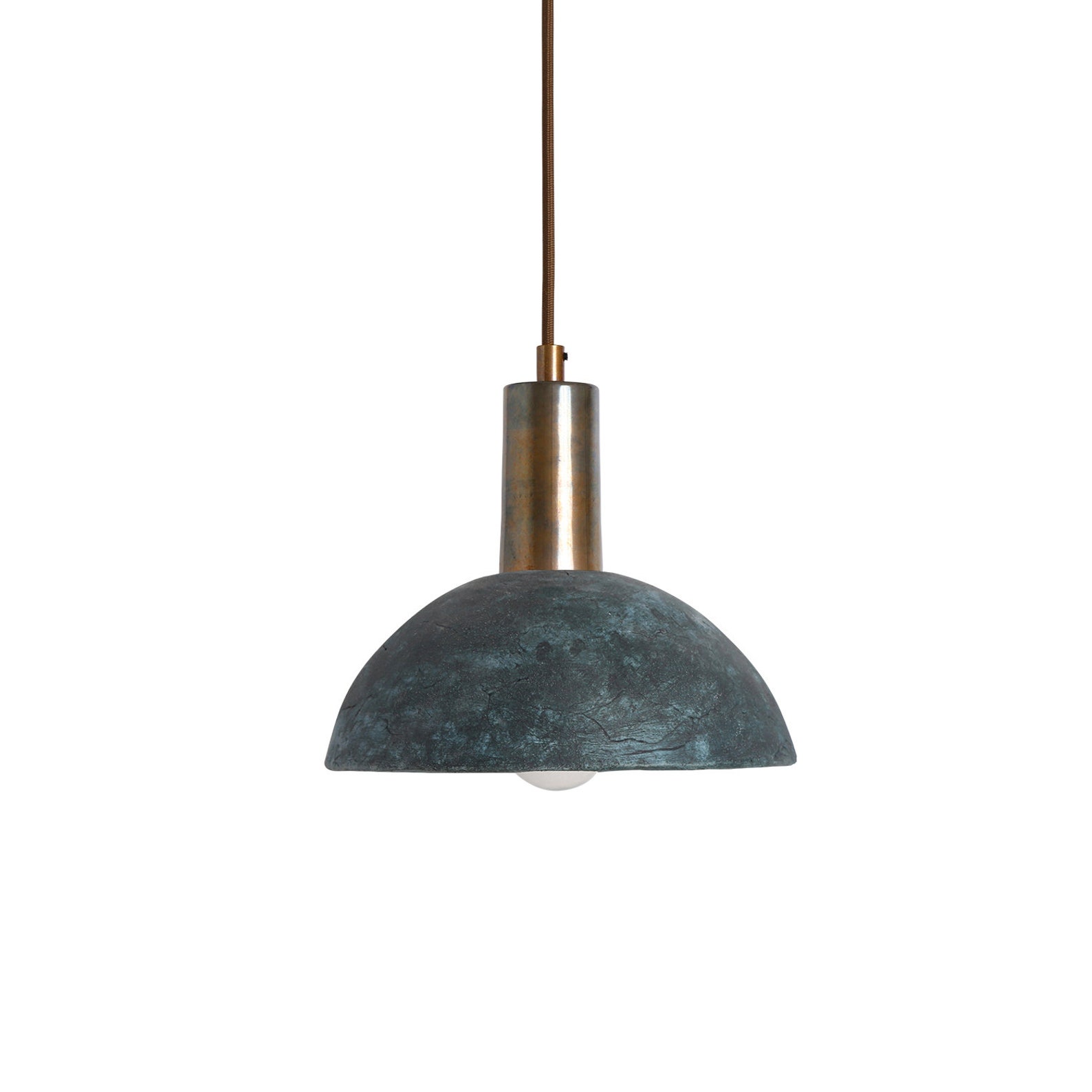 Kauri Organic Ceramic Dome Pendant Light 20cm Blue Earth Etsy