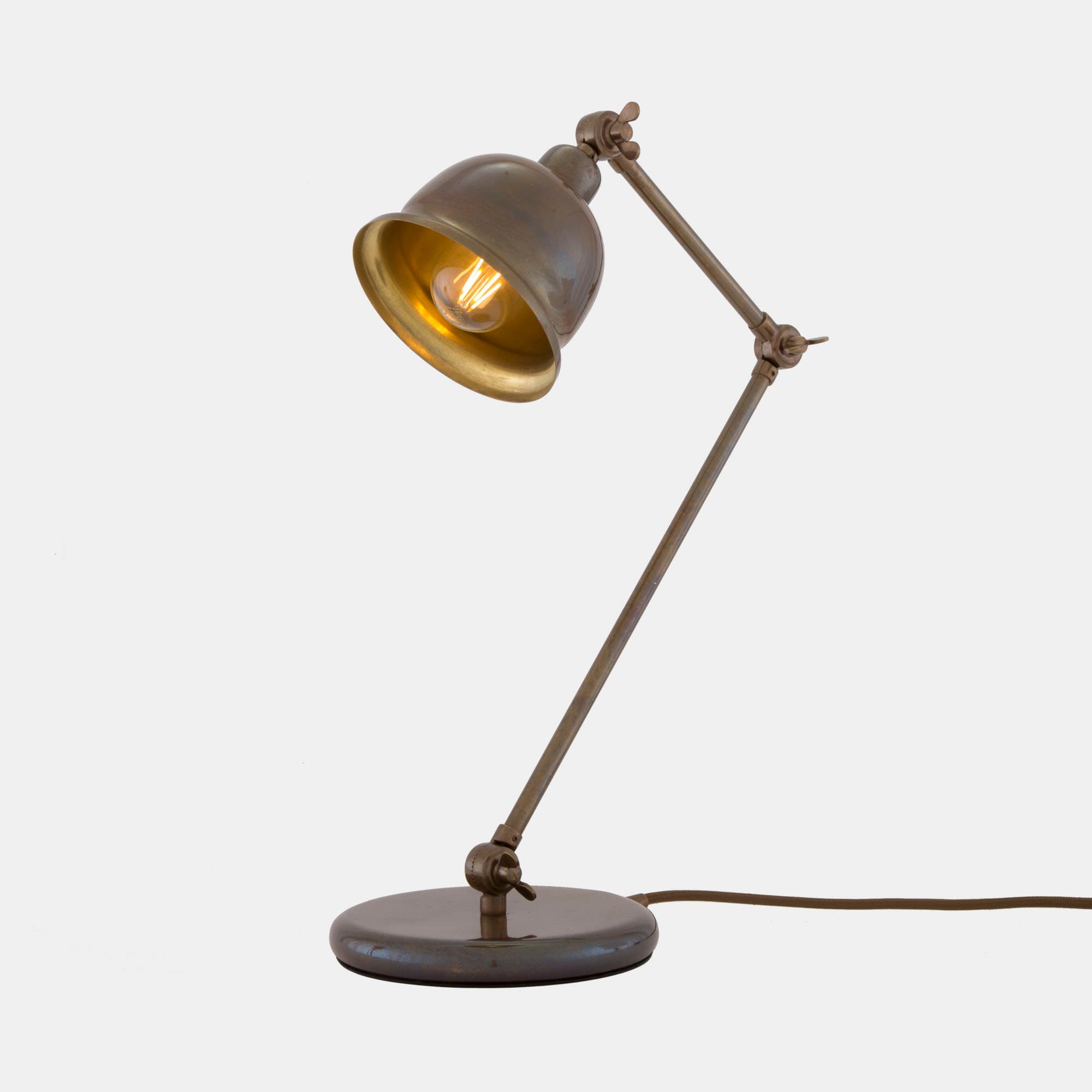 Dale Vintage Brass Bell Shade Table Lamp 7.75