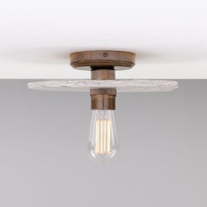 Bog Oak Marbled Ceramic Disc Ceiling Light