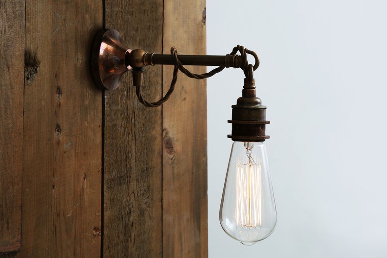 Rehau Industrial Bare Bulb Wall Light on Hook image 2