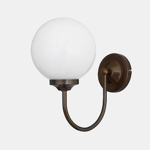 Bragan Traditional Opal Glass Globe Wall Light