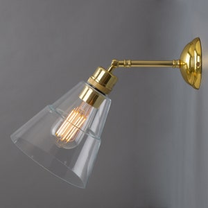 Straff Vintage Clear Glass Cone Wall Light