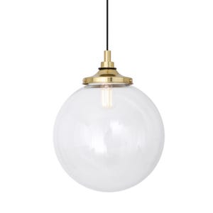 Lampe à suspension sphérique transparente Laguna pour salle de bain 13,75 po. (35 cm) IP44