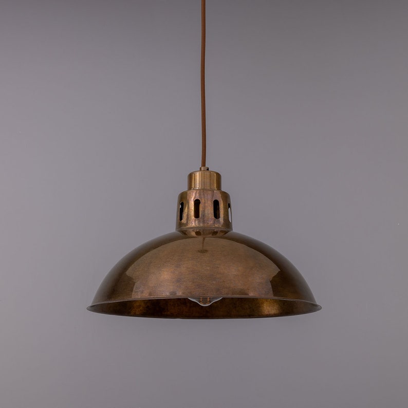 Paris Vintage Industrial Brass Pendant Light 11.8'' 30cm image 3