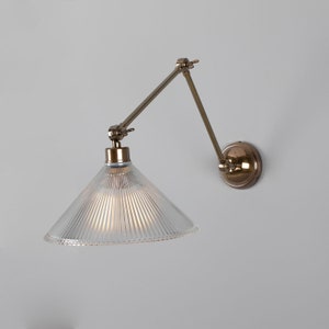 Rebell Adjustable Arm Wall Sconce with Prismatic Glass Shade 11.8&quot; (30cm)