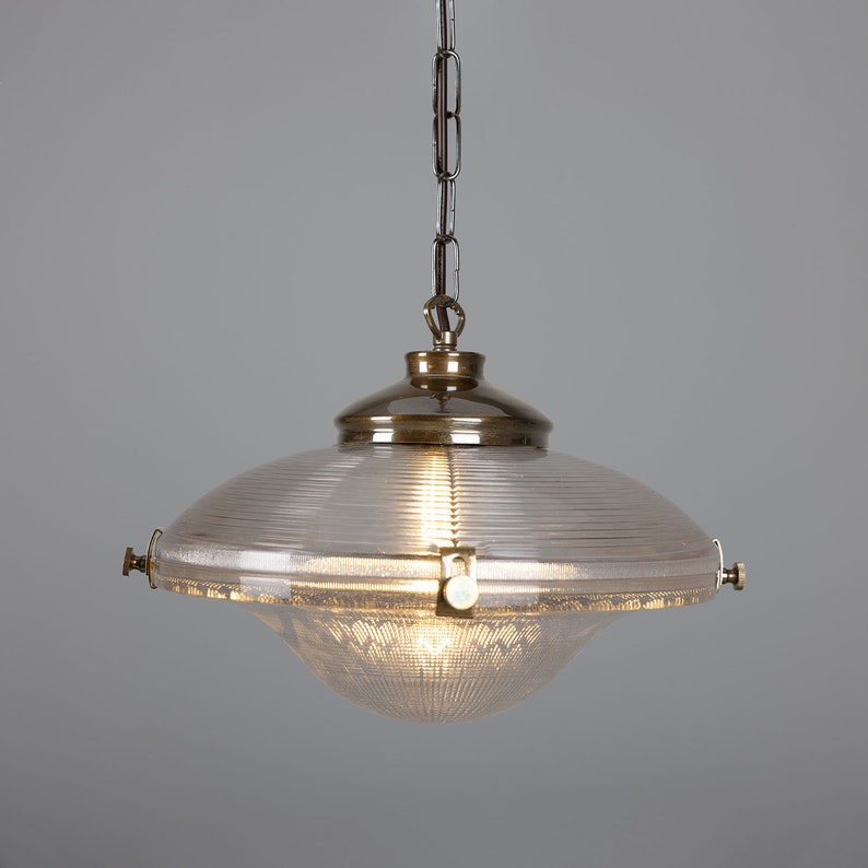 Ozark Victorian Vintage Glass Pendant Light 33cm Antique Brass