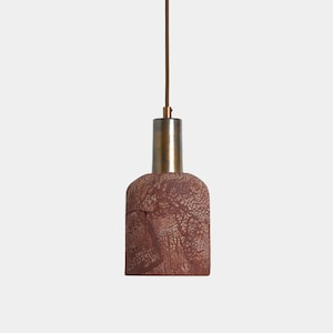 Osier Organic Ceramic Pendant Lamp Red Iron 4.5" IP20