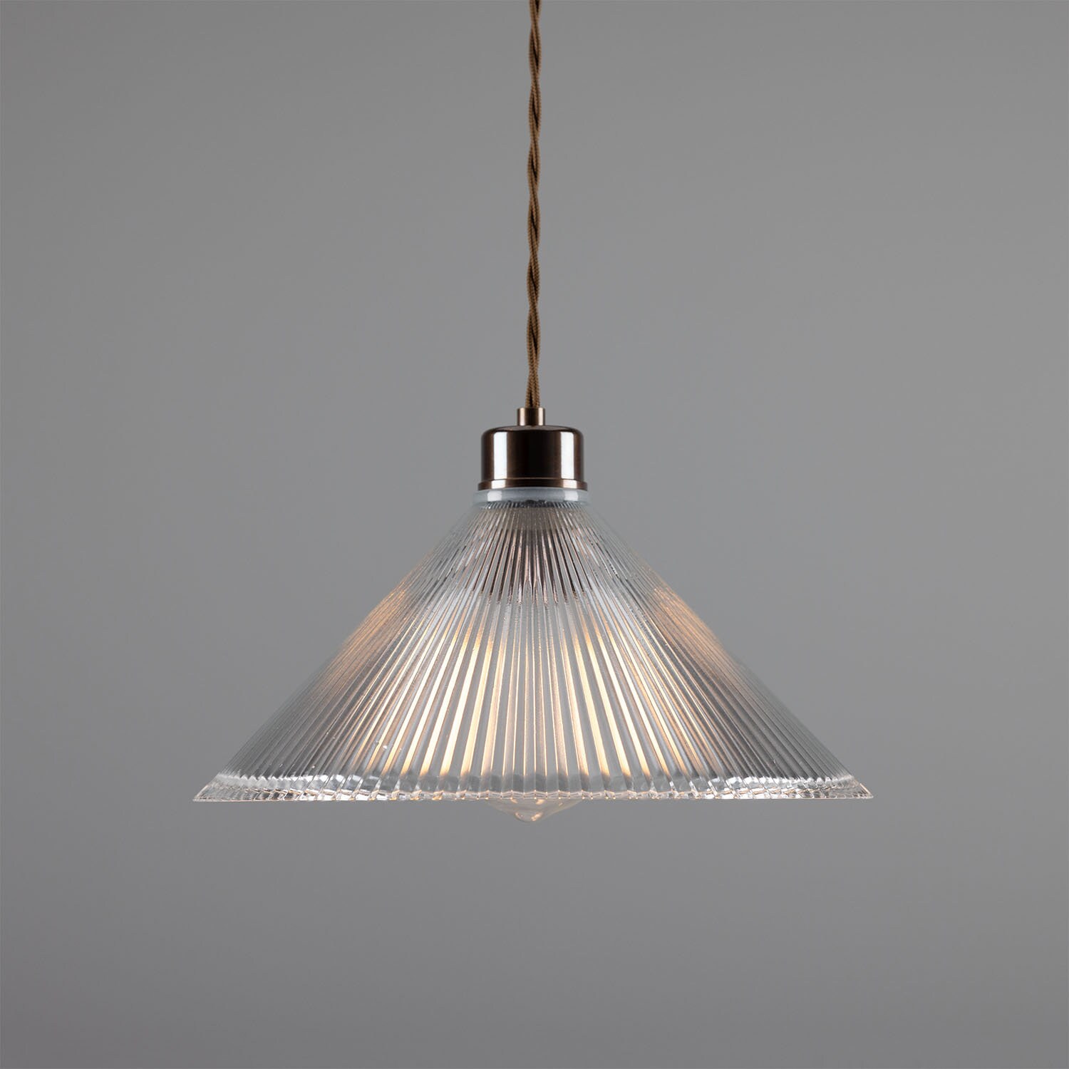 Ribbed glass sale pendant light shade