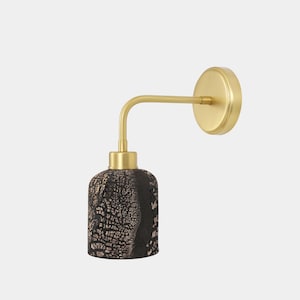 Osier Organic Ceramic Wall Sconce, Black Clay