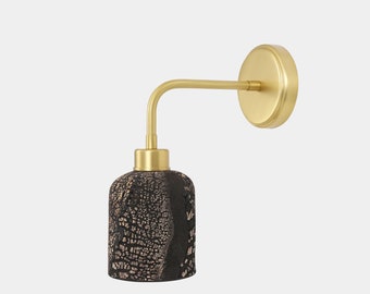 Osier Organic Ceramic Wall Sconce Black Clay 12.25" IP20