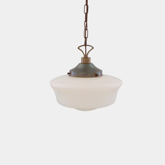 Glass schoolhouse pendant light deals