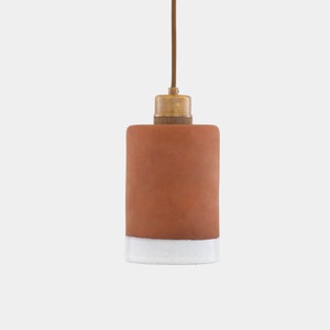 Rhus Ceramic Terracotta Pendant with White Glazed Rim