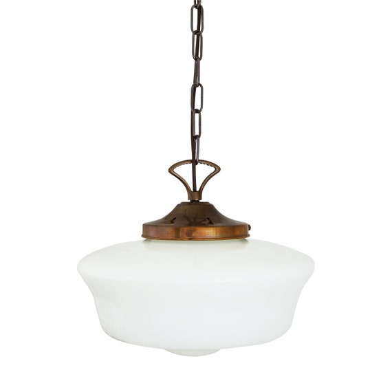 1920s Milk Glass Acorn Pendant Schoolhouse Chandelier 1920s Milk Glass Acorn Pendant Schoolhouse Chandelier