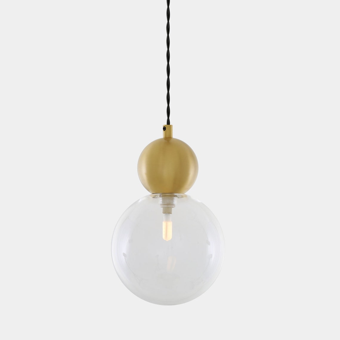 Helena Brass and Glass Ball Pendant Light 15cm Etsy