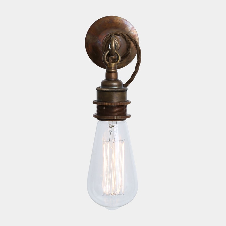 Rehau Industrial Bare Bulb Wall Light on Hook image 4