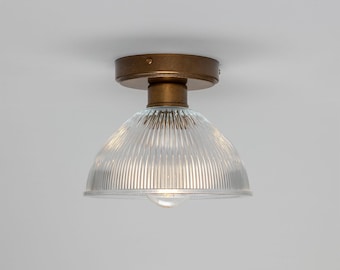 Erbil Prismatic Glass Flush Ceiling Light 7.5'' IP20