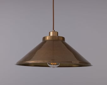 Rio Vintage Modern Brass Pendant Light 15'' (38cm)