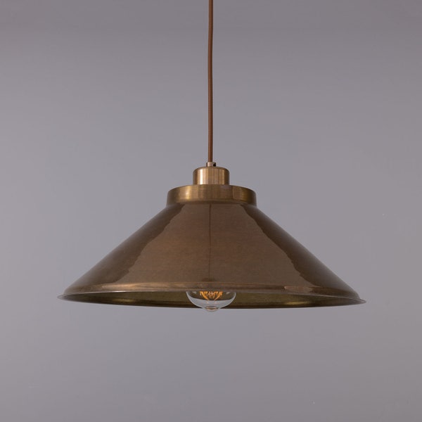 Rio Vintage Modern Brass Pendant Light 15'' (38cm)