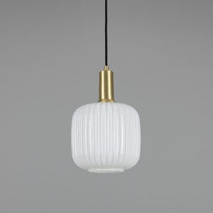 Nahla Reeded Glass and Brass Pendant 7.8&#39;&#39; (20cm)