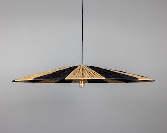 Vernon Raffia Striped Pendant Light 98cm