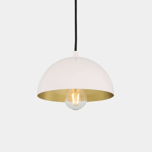 Avon Small Dome Pendant with Brass Interior 7.8&#39;&#39; (20cm)
