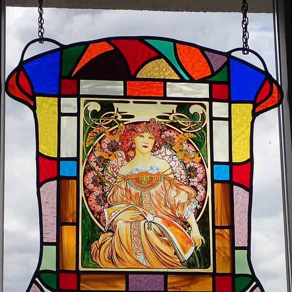 Mucha Stained Glass Etsy