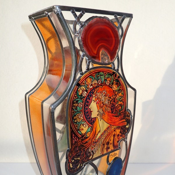 Alphonse Mucha - Zodiac, Vase, Original Sekyt Art Studio.Christmas Gift.Gift.Present