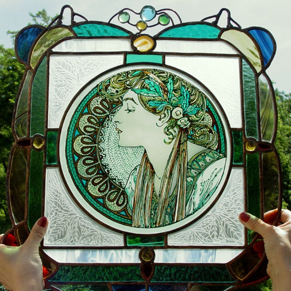 Mucha Stained Glass - Etsy