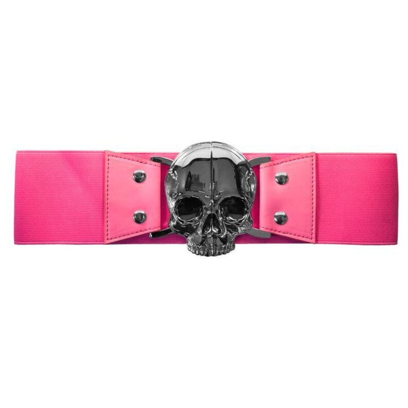 Silver Skull evil elastic waist belt S-3X