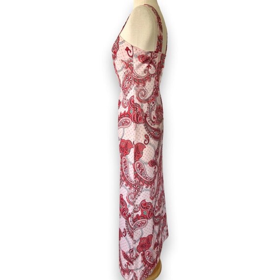 Vintage Paisley apron maxi sleeveless dress 60s p… - image 2