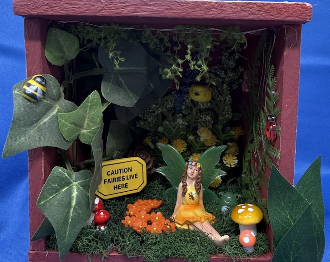 Wooden drawer fairy house