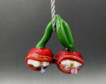 glass cherry pendant