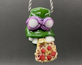 Glass Donatello ninja turtle pendant