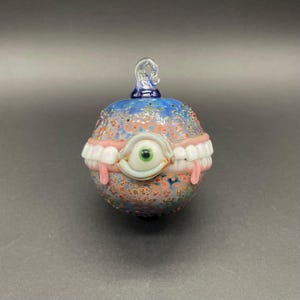 Too many teeth glass ornament