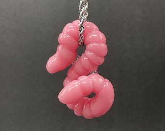 glass earthworm pendant