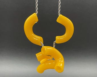 macaroni and cheese glass pendant
