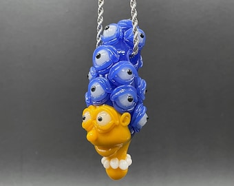 Marge Simpson Mutant Pendant – Glass Art Necklace