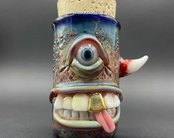 Frasco de vidrio con corcho Cyclops (cuerno del lado derecho)