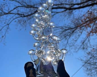 tall clear mushroom sculpture