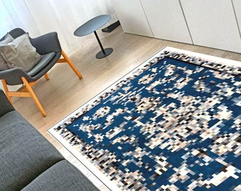 Pixelated area rug, aesthetic rug, minimalist rug, printed carpet, persian rug