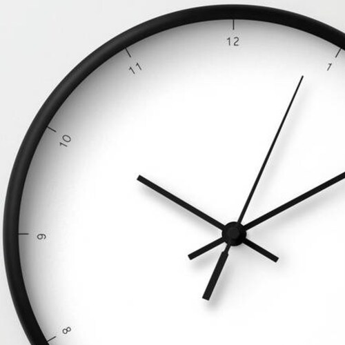 Simple Wall Clock Black and White Clock Minimalist Design Etsy Israel