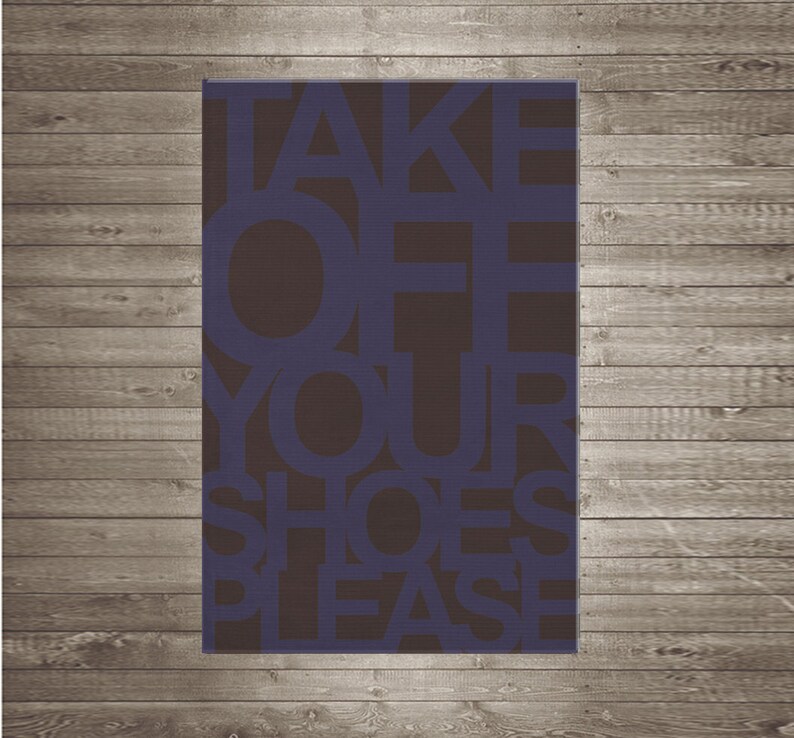 Take off your shoes rug children rug typographic quote colored Etsy