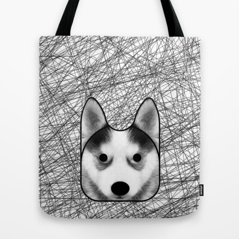 Husky Tote Bag Dog Shoulder Bag Dog Bag Dog Purse Dog Lover Etsy