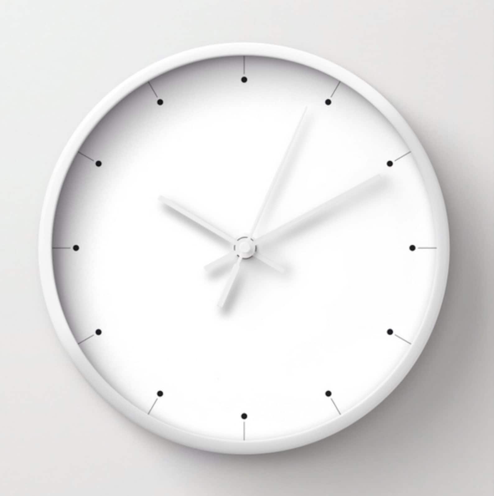 Simple Wall Clock Black and White Clock Minimalist Design Etsy