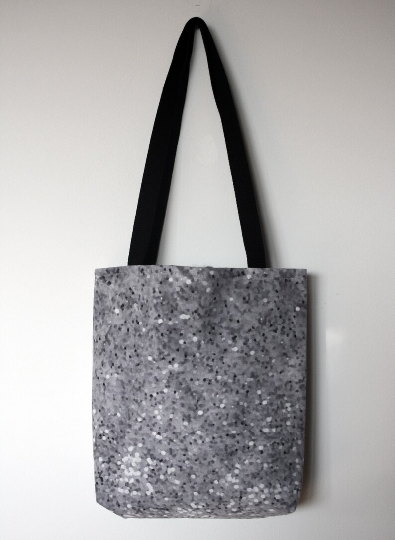 Glitter printed canvas bag silver tote bag shopping bag fashion shoulder bag trendy bag colored totes unique design