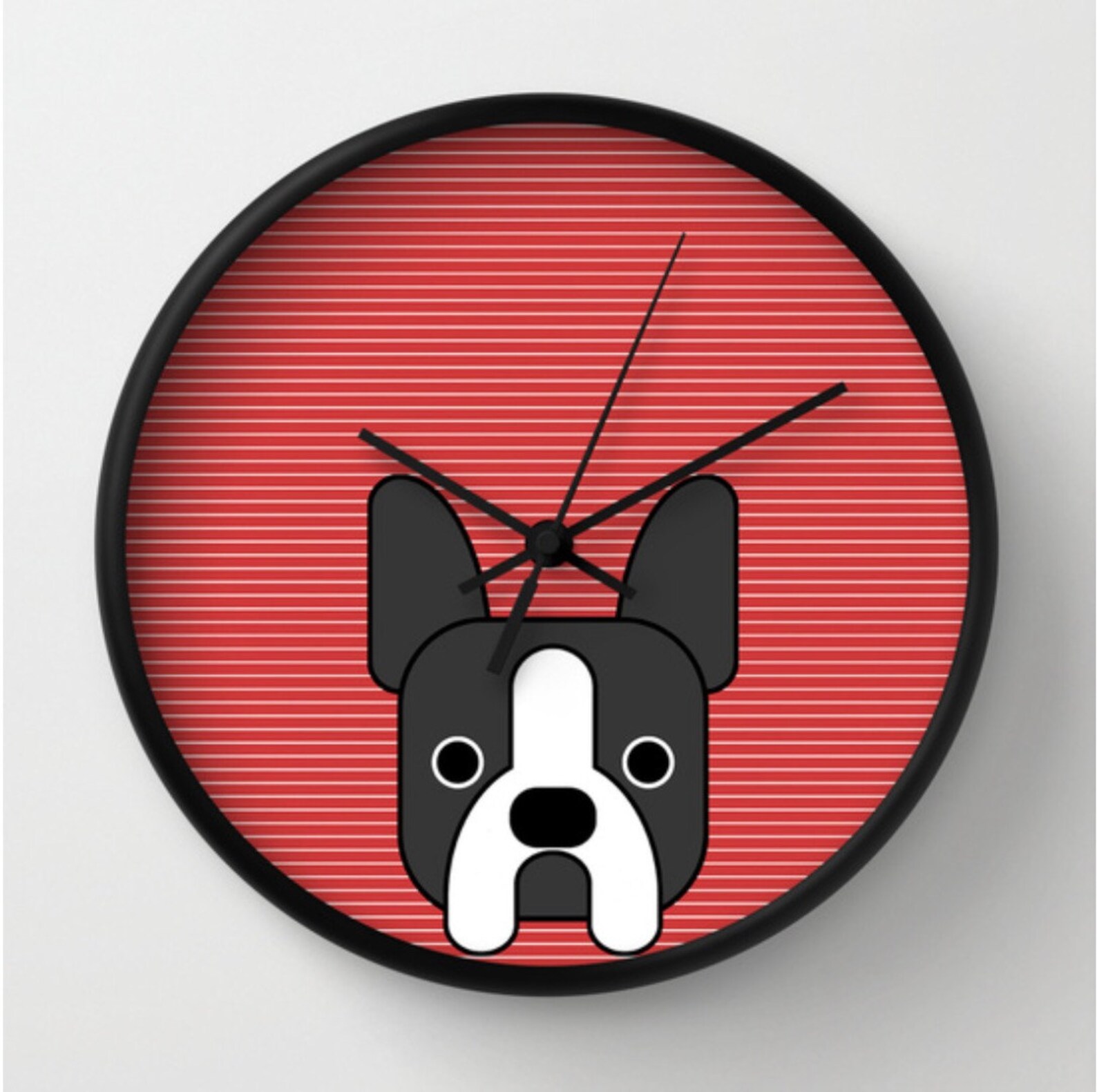 Boston Terrier Wall Clock French Bulldog Wall Clock Red Gift Etsy